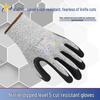 Level 5 Cut-Resistant Oil & Wear-Resistant Nitrile Gloves for Anti-Slip Construction & Labor Protection.