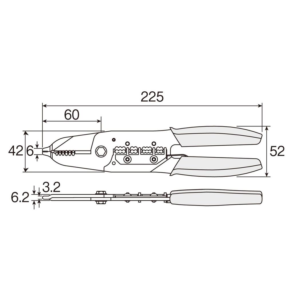 HOZAN VVF Stripper, Electrician Examination Compatible Wire Stripper P-958