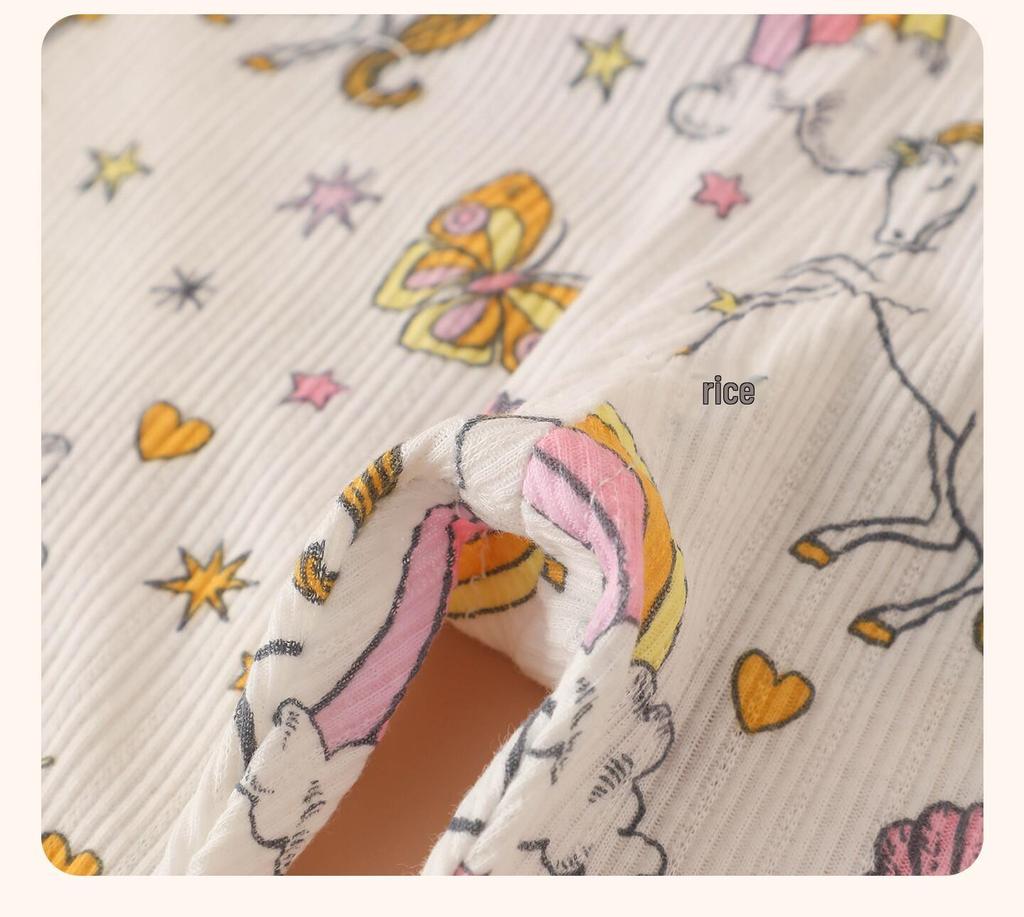 Kinder-Baumwoll-Pyjamashorts - Cartoon-Print, Locker und Leicht für den Sommer
