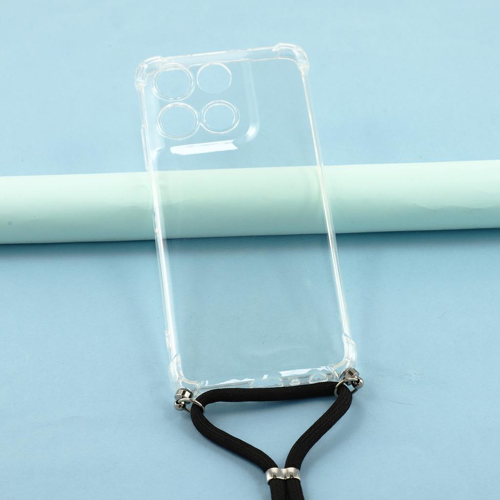 For Motorola Moto G56 5G Case Reinforced Corner TPU Clear Phone Cover with Lanyard