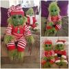 30cm Striped Green Elf Plush Toy For Christmas Gift