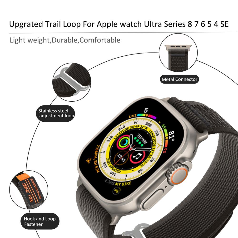 Trail loop band for Apple watch strop 44mm 45mm 40mm 49mm 41mm 38mm 42mm belte armbånd iWatch Ultra2 series 9 8 7 6 5 4 3 watch band se