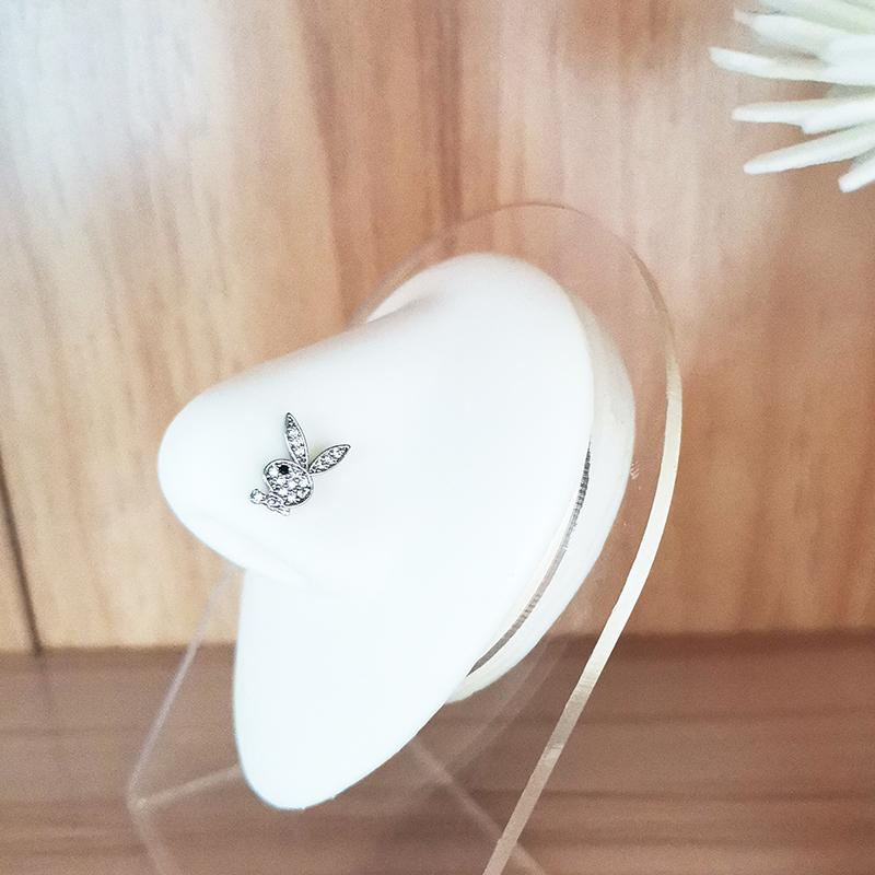20G Chirurgischer Edelstahl Nasenstecker CZ Kaninchen Nasenringe Unisex Nasenpiercing Schmuck Knorpel Ohrring Tragus Körperschmuck