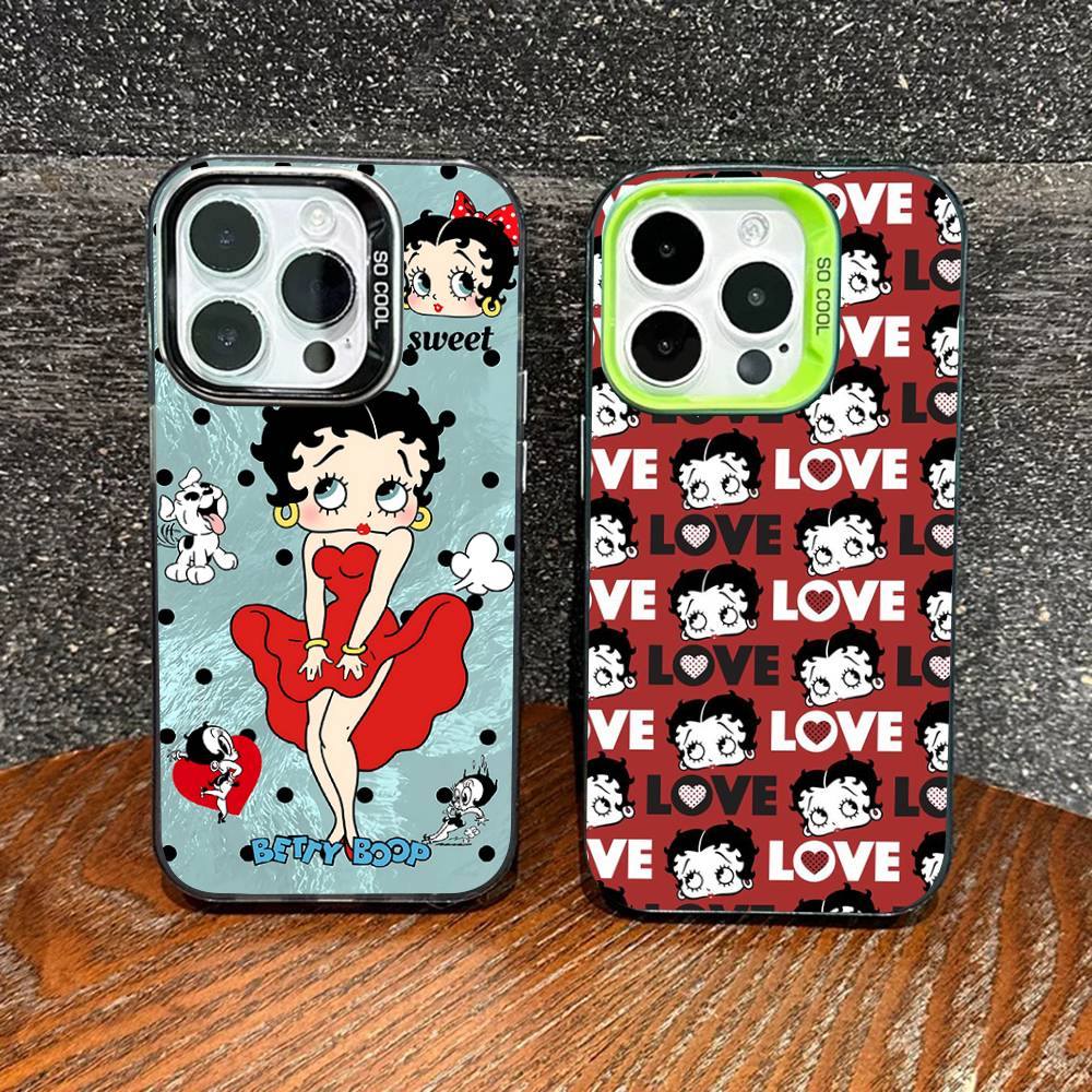 B-Betty-Cute-B-Boop Anime Phone Case For iPhone 16 15 14 13 12 11 17 Pro MAX Plus Pro Matte Shockproof Cover