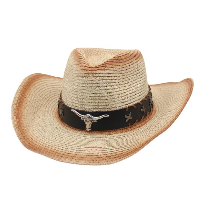 Summer Outdoor Uv Protection Big Eaves Shade Men'S Hat Shade Western Cowboy Jazz Hat