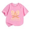Kids Boys Girls 100% Cotton Crew Neck Short Sleeve T-Shirt, 99 Nights In The Forest Campfire Print Casual Soft Tee for Camping Trip Daily Wear
