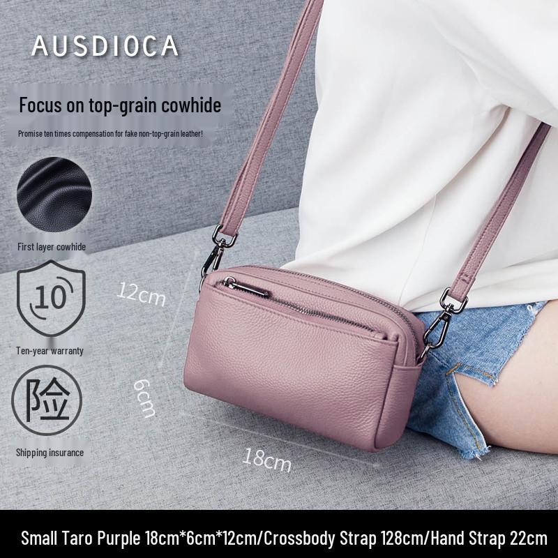 2025 Summer Women's Cowhide Crossbody Phone Bag - Soft Leather, Large Capacity Clutch & Shoulder Bag