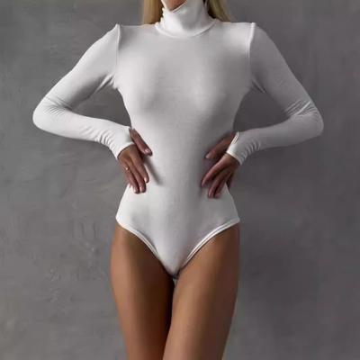 Women's Autumn and Winter Sexy High Neck Long Sleeve Tight Bodysuit