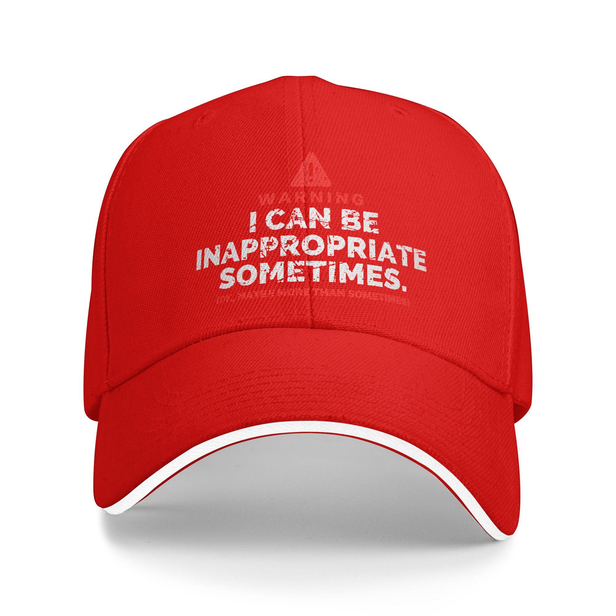 Warning I Can Be Inappropriate Sometimes Sandwich Baseball Cap Popular Polyester Funny Headwear Outdoor Adjustable Adult Hat Adjustable