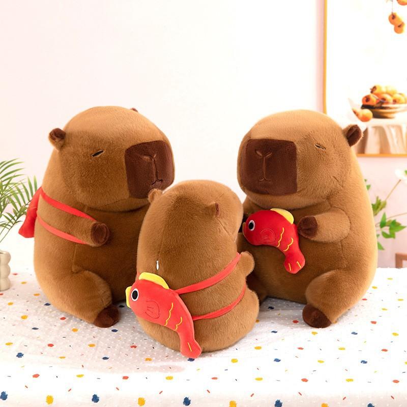 Koi Capy Pork Plush Toy Cute Kapibala Doll New Year Gift Guinea Pig Doll