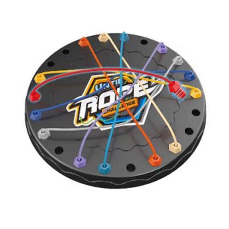 1 Set Kids Rope Untangling Game Twisted Rope Knots Challenge Board Game Logic Thinking Interactive Educational Elastic Rope Unhitching Toy