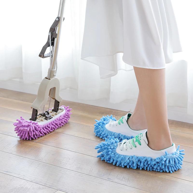 1PCS Multifunction Floor Dust Cleaning Slippers Shoes  Cloth Lazy Mopping Shoes Home Floor Washable Cleaning Microfiber Cloth