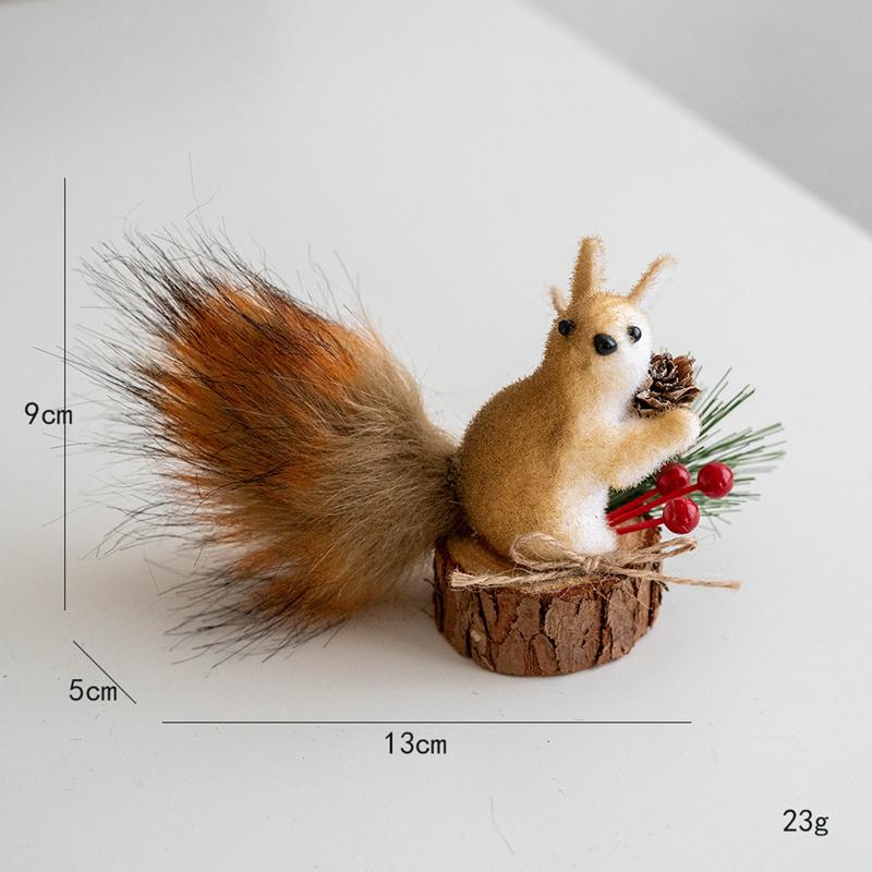 Cute Realistic Squirrel Christmas Tree Hanging Ornaments Pendant Christmas Home Wall Decoration New Year Holiday Party Kids Gift