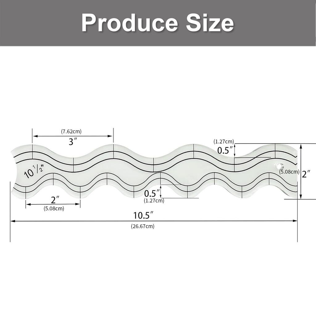 Clear Acrylic Quilting Rulers Wavy Quilting Templates for Sewing Quilters Rulers Wavy Quilting Templates for Patchwork