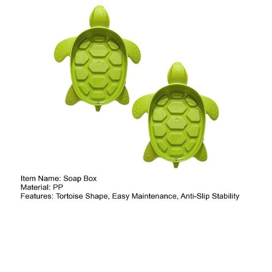 1/2Pcs Tortoise Soap Dish PP Material Soap Holder Shower Bathroom Kitchen Anti-Slip Soap Tray Home Decor