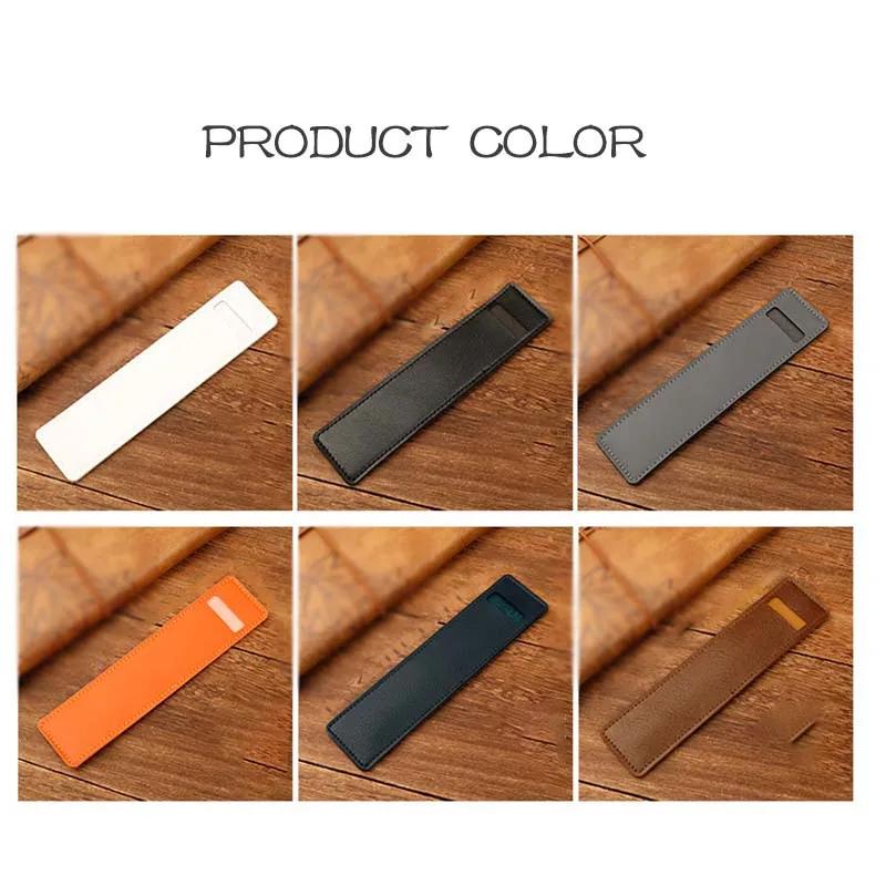 1pc PU leather pencil case, single and double support storage protective cover, simple literary stationery storage bag