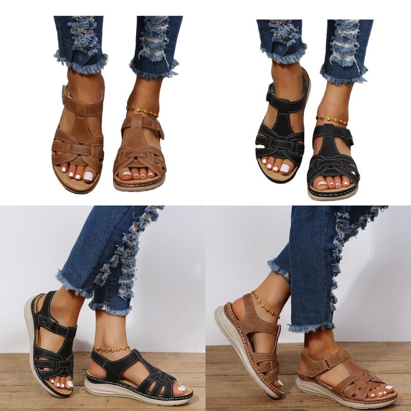 Grenzüberschreitende Mode im römischen Stil Vintage Damen-Sandalen mit weicher Sohle und bequemem Keilabsatz