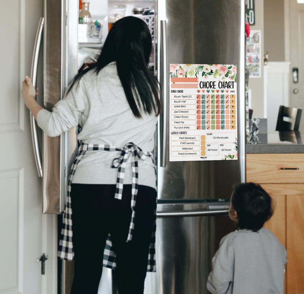Inkdotpot Magnetic Dry Erase Weekly  Daily Chore Chart Schedule Board for Kids Chores Reward Chart,Good Behavior Chart