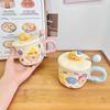 Cute Coal Ball Mug With Lid Spoon High Value Girl Heart Cup Ceramic Couple Water Cup Girl Birthday Gift
