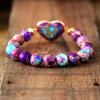 Classic Women's Imperial Stone Heart-shaped Elastic Bracelet, a Popular Handmade Jewelry Item In Europe and America.