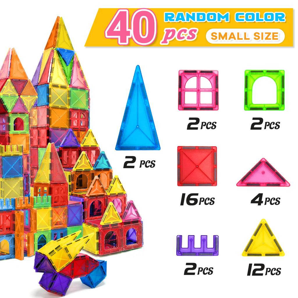 Magnetic Building Blocks Construction Set Montessori Sensory Educational DIY Toy For 3Years+ Old Kids Boys Girls Gifts