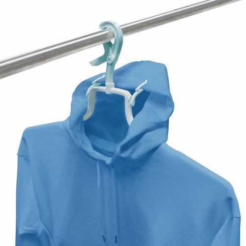 KOKUBO Industries Rod Catch Hoodie Hanger, Set of 3, Made In Japan, 5837, Green/Orange/Purple, 33.5cm H X 44cm W X 3cm D