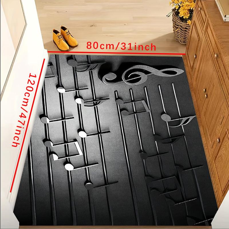 

Soft Thickened Area Mat, Modern Minimalist Music Note Pattern Carpet,Machine Washable, Soft And Comfortable, Suitable for Bedroom/Living Room/Office 80cm x 120cm