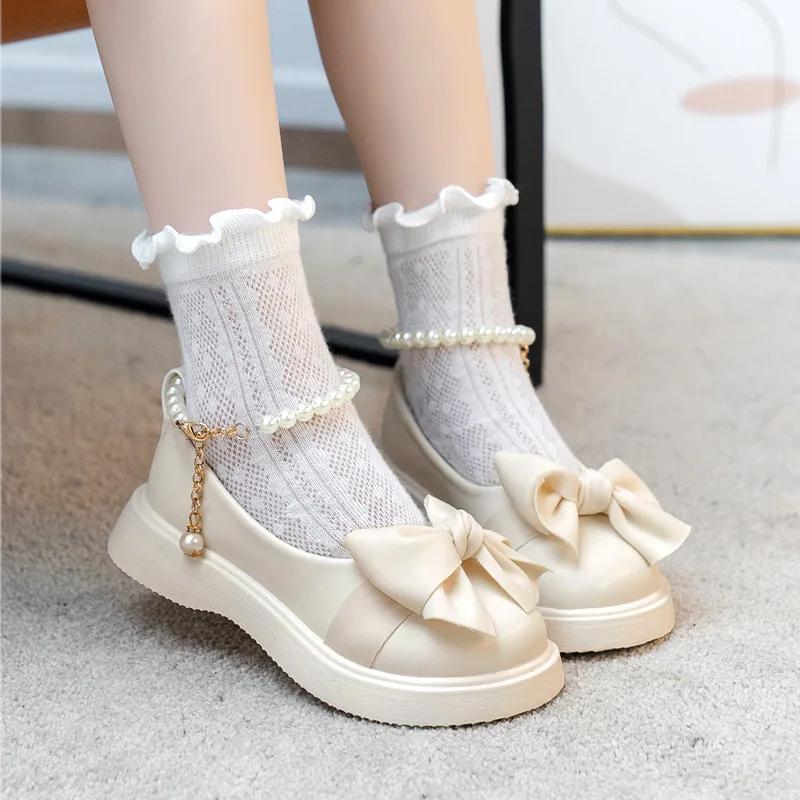 Girls Party Shoes White Black Children Princess School Performance Dress Leather Shoes Fashion Elegant Kids Mary Jane Shoes