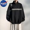 NASA MARVEL Men's Casual Stand Collar Long Sleeve Tee