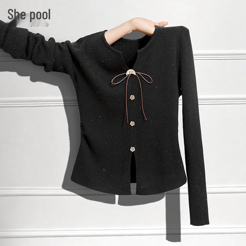 

Women s Elegant Slim-Fit Knit Top with Slit One Size