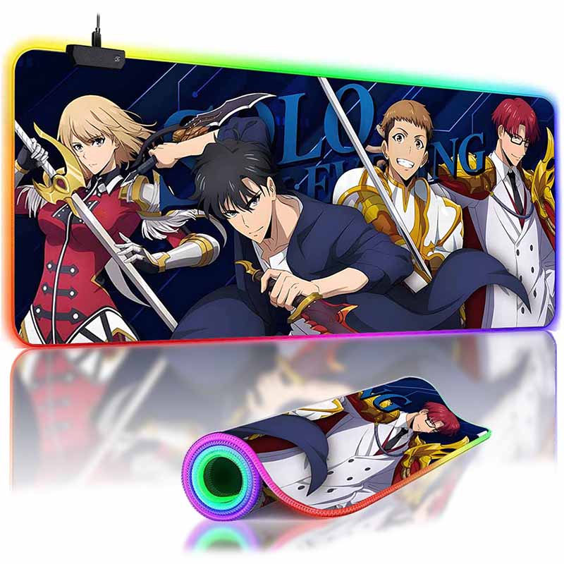 

RGB Backlit Anime Solo Leveling Mouse Pad Cute Anime Grils Lager Gamer Accessories Overwatched Mouse Mat Non-Slip Keyboard Mat RGB 300x600x3mm