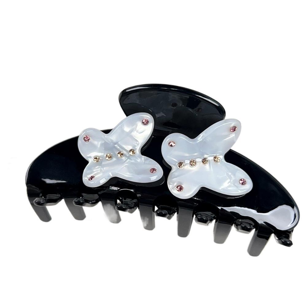 Headwear Butterfly Hair Claw Rhinestone Large Shark Clip Fashion Acetate Hair Crab Clip  Streetwear