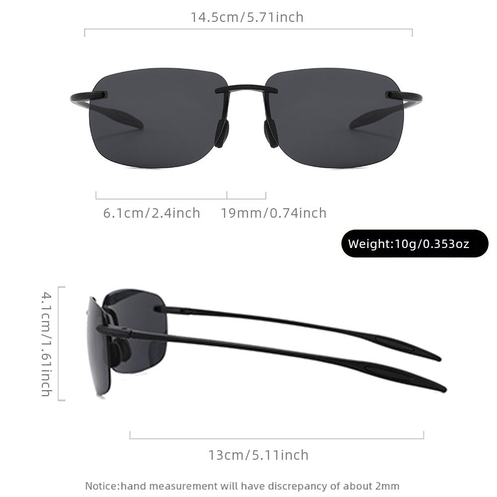 Gafas de Sol Ultraligeras TR90 para Hombre Mujer Sin Marco Conductor Conducción Gafas de Sol Moda Exterior Pesca Senderismo Correr Deportes Gafas