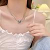 Luxury Black Zircon Love Butterfly Necklace For Women Sweet Crystal Chain Tassel Pendant Necklace Clavicle Choker Collar Jewelry