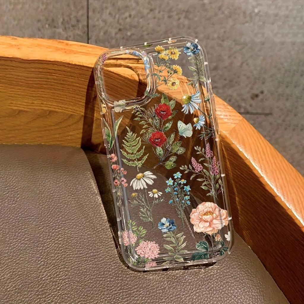 Floral Pattern Printed Phone Case, Suitable for iPhone 17, 16, 15, Plus, Pro, Max Series Phones - Suitable for Use As a Gift