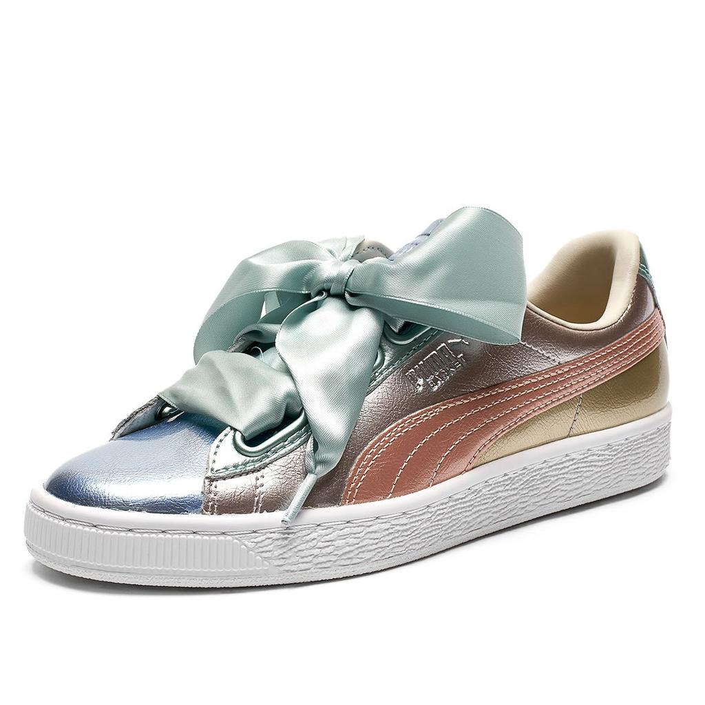 Puma Basket Heart Bauble FM Silver Women Sneakers 364809-01