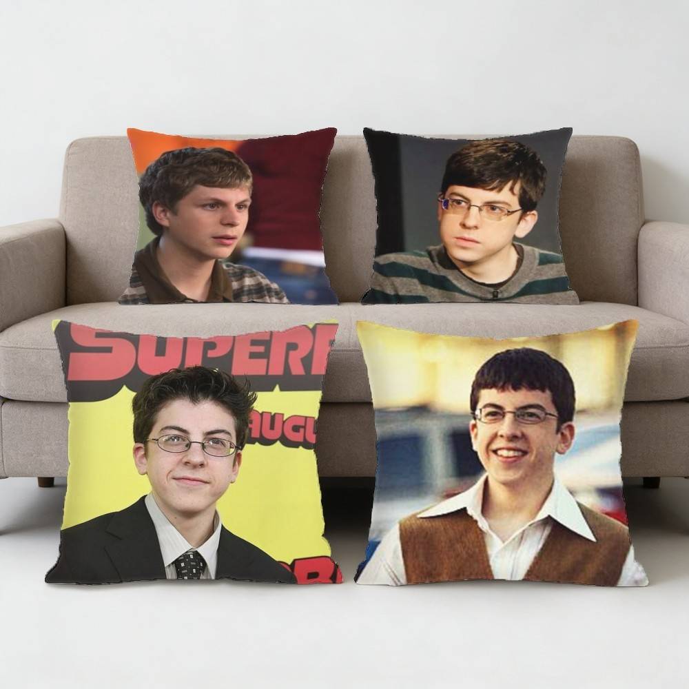 MMclovin Movie SSuperbad Pillow Case Antidustmite Pillowcase Invisible zipper silky short plush Sofa cushion cover