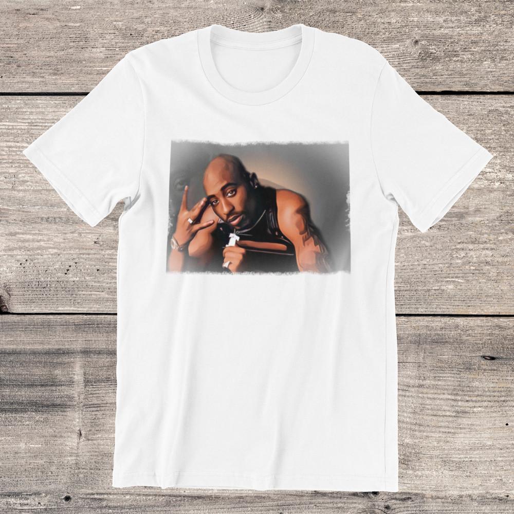 ТУПАК ШАКУР Легенда Хип-Хопа Западного Побережья 2pac на футболке из кольцепряденого хлопка Унисекс XL