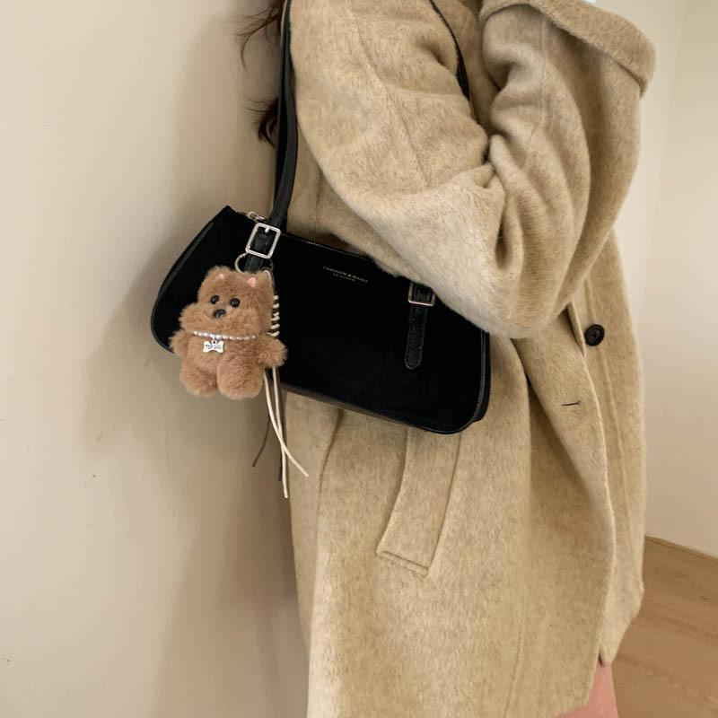 Suede bag women's 2025 new trendy fashion versatile shoulder messenger bag premium sense Maillard armpit bag