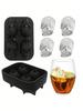 1 Silicone Skull Shaped Ice Cube Mold, Family Gathering, Summer, Creative and Simple Ice Cube Maker
