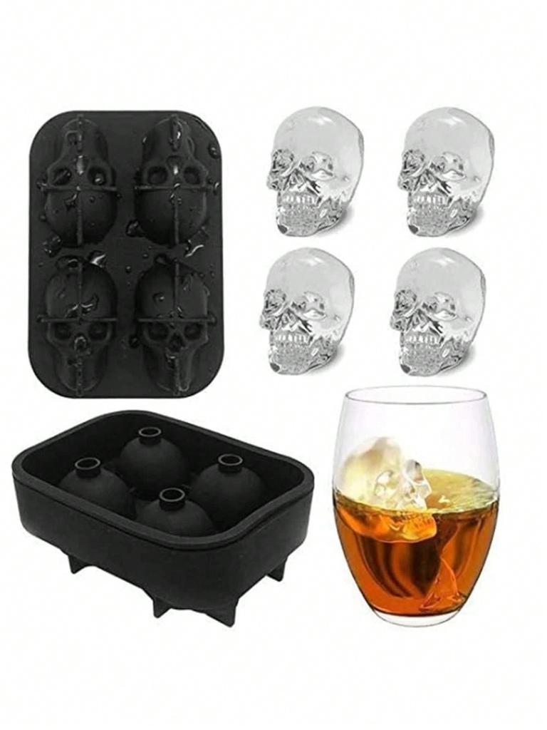 1 Silicone Skull Shaped Ice Cube Mold, Family Gathering, Summer, Creative and Simple Ice Cube Maker