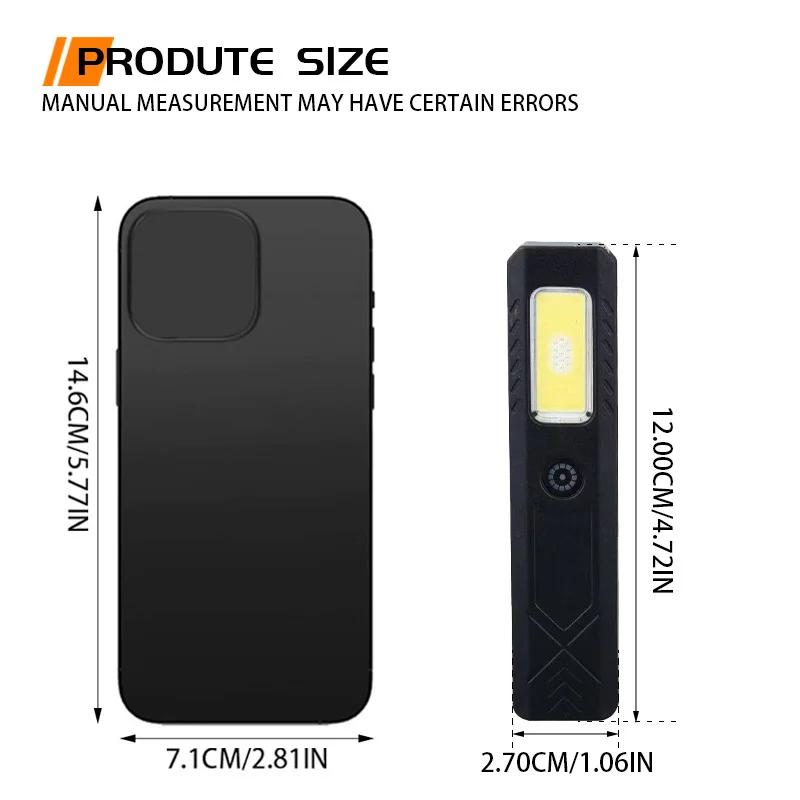LED Keychain Flashlight Type C Rechargeable 550LM Portable Mini Torch Pocket Lantern Flood Work Light With Magnet For Emergency
