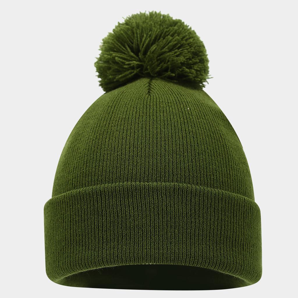 Chapeau d'hiver chaud en tricot avec pompon couleur unie pour hommes femmes extérieur