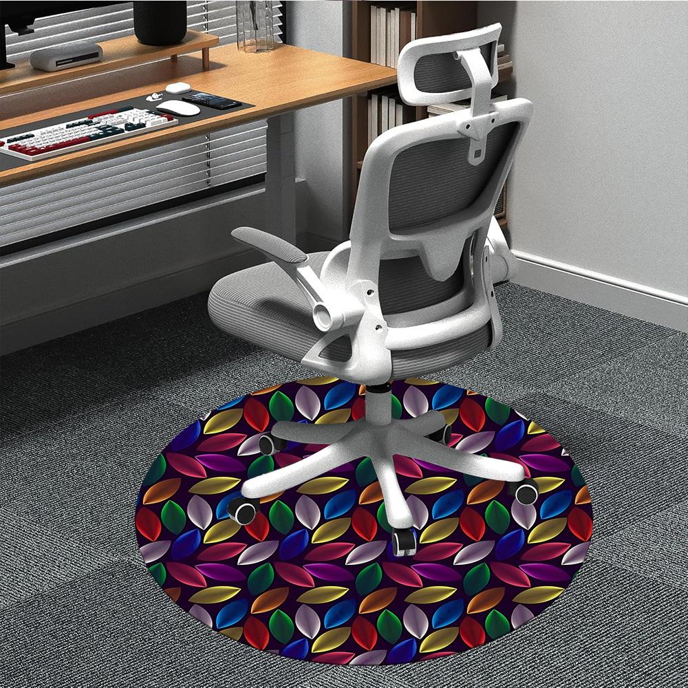 

1pc Colorful Leaves Pattern Chair Carpet for Office, Soft Flannel Throw Mat, Perfect for Office,Holiday Party Decoration Choice yy251113122 80cm by 80cm