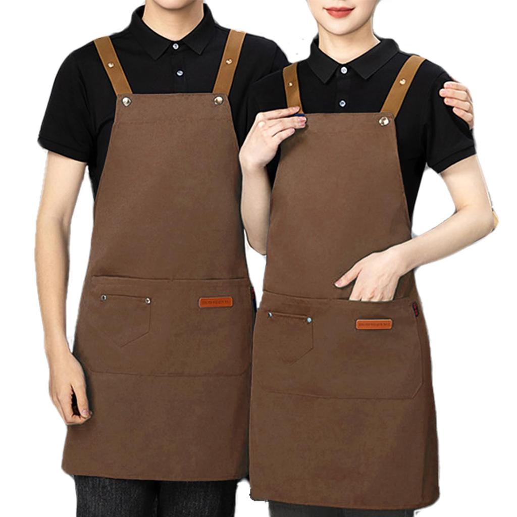 NZ-base Stylish H-Shaped Apron for Men and Women, 3 Pockets, Adjustable in 3 Positions, Perfect for Cafes, Work, and Kids, Water-Repellent