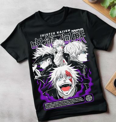 Jujutsu Kaisen Gojo Satoru Negro , Camiseta de Navidad Camiseta de Manga ALL SIZES