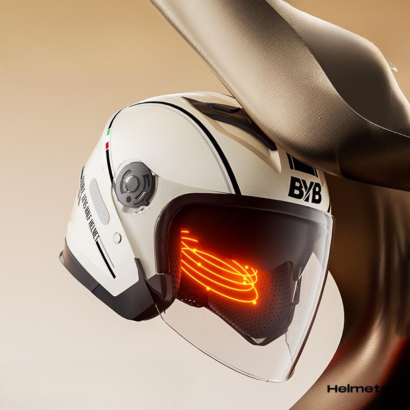 New 3C Certified Class A Helmet Motorcycle Motorcycle Electric Vehicle Helmet for Women Four Seasons Universal Cycling Dual Lens Helmet