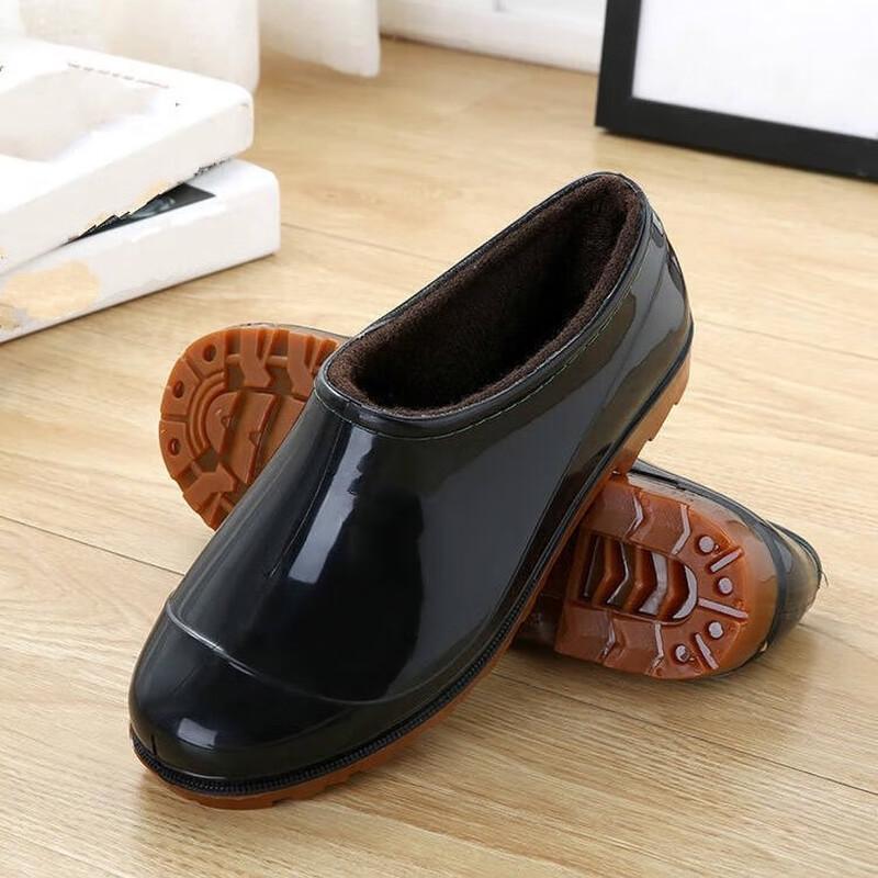 DAXTE Low-Top Safety Rain Boots with Fleece Lining