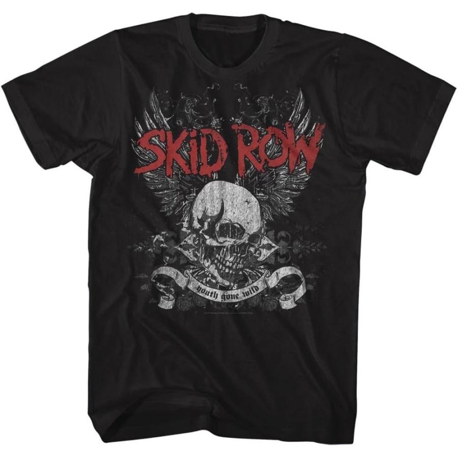 

American Classics Skid Row Heavy Metal Band Skull & Wings Black Adult T-Shirt Tee XXXXXL різнокольоровий