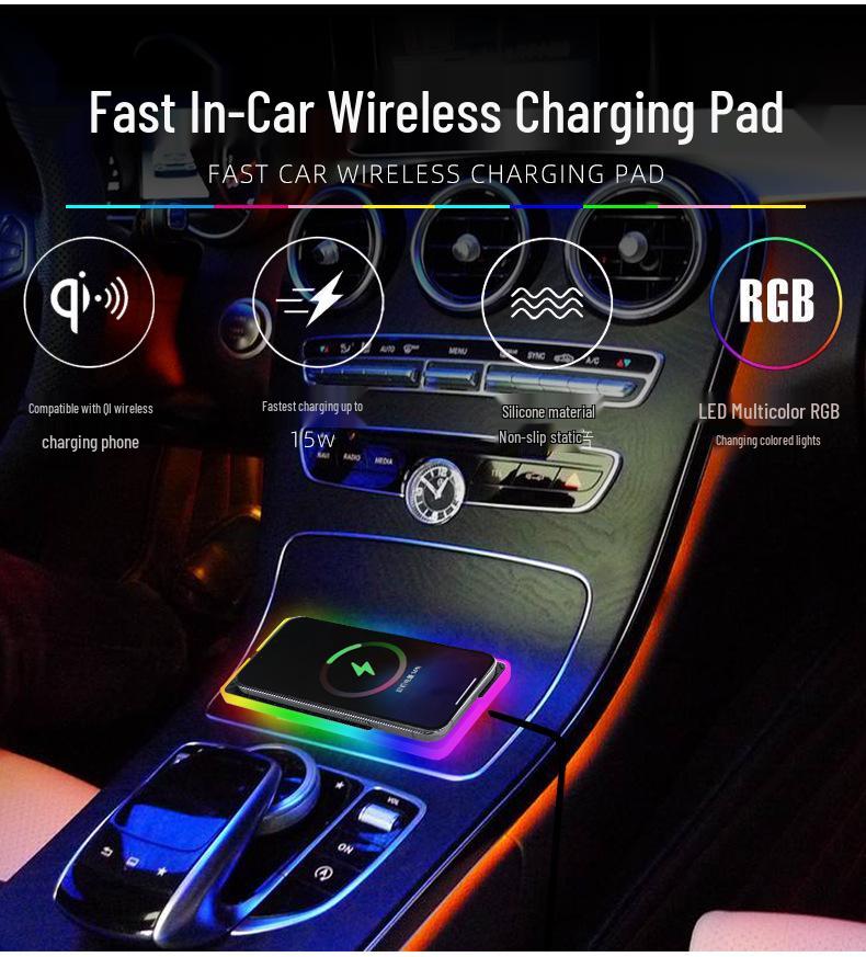 15W Fast Wireless Car Charger for Apple 14/15 - Solves Lens Protrusion, Luminous Design